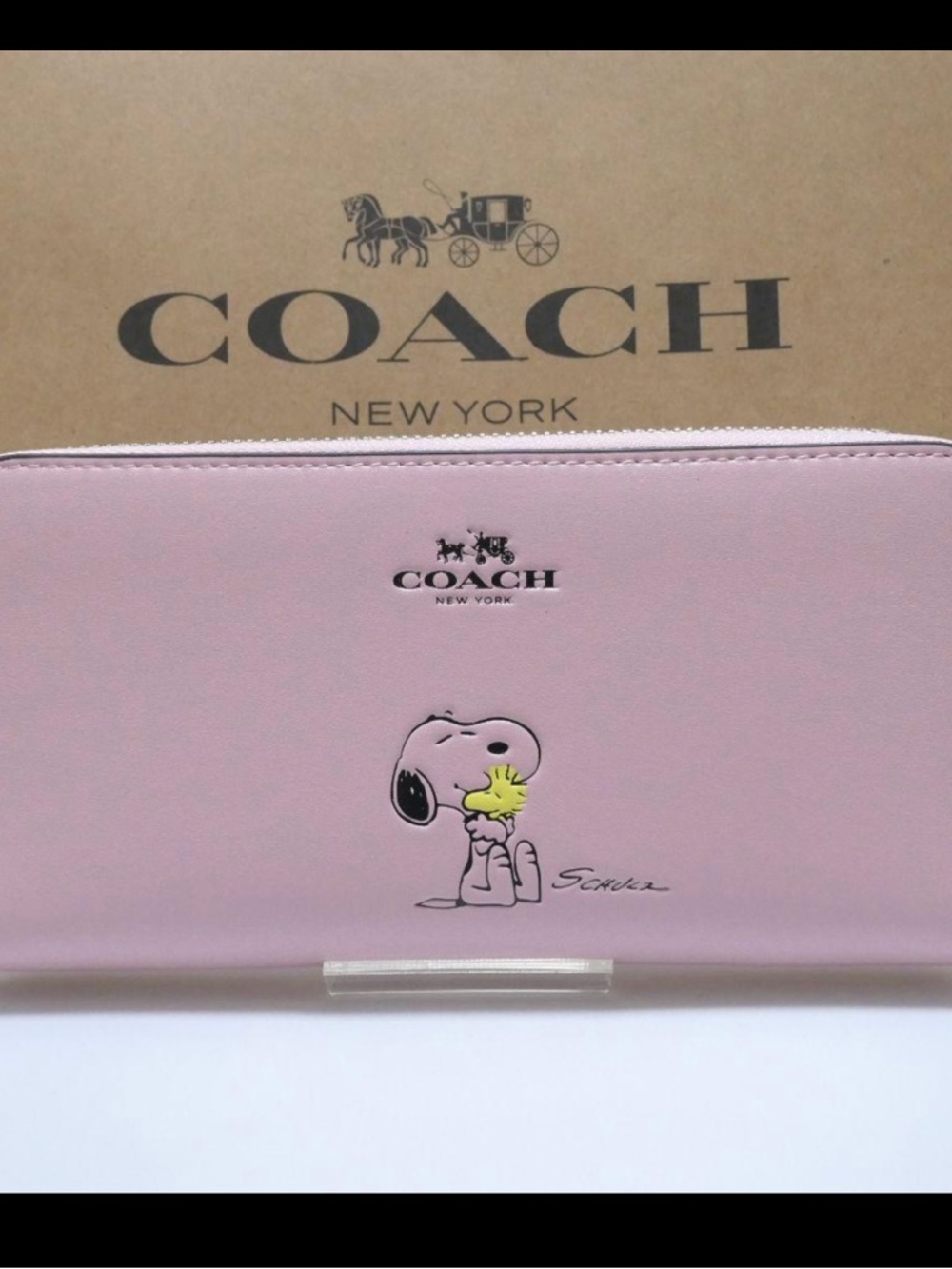 Coach Pink Snoopy Zip Wallet